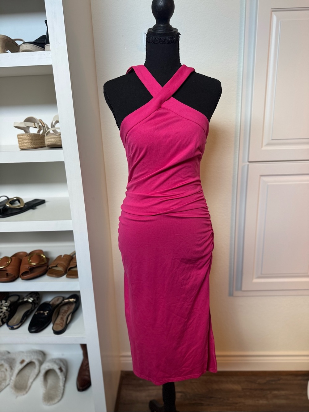 Elegant Pink Criss Cross Dress